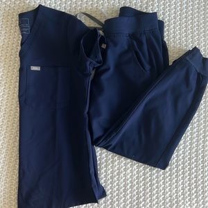 Navy Blue FIGS SCRUBS XS/XSP Zamora Joggers + top